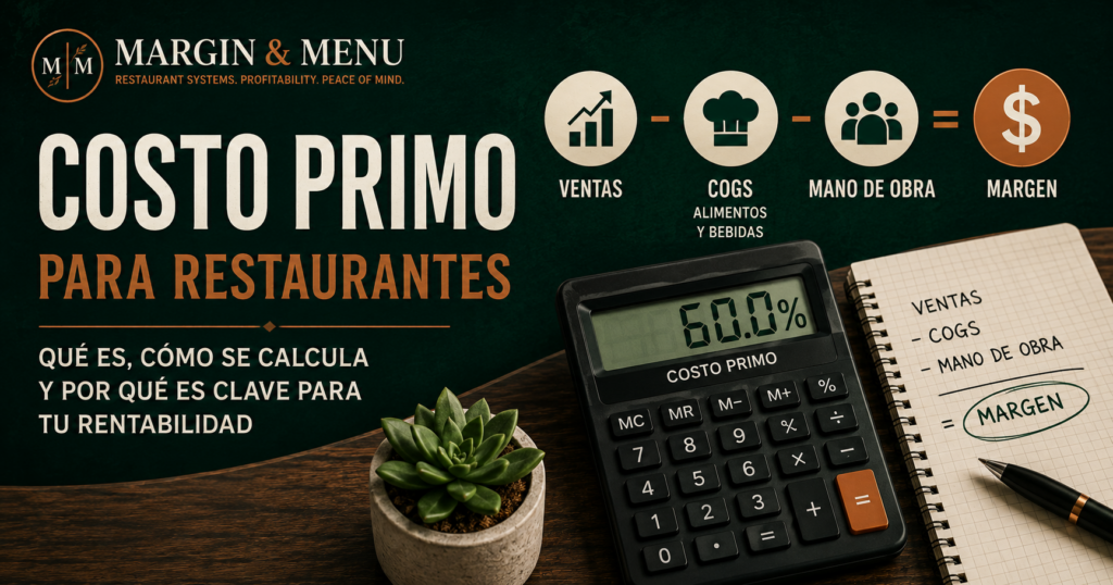 Costo primo de un restaurante y cómo calcularlo
