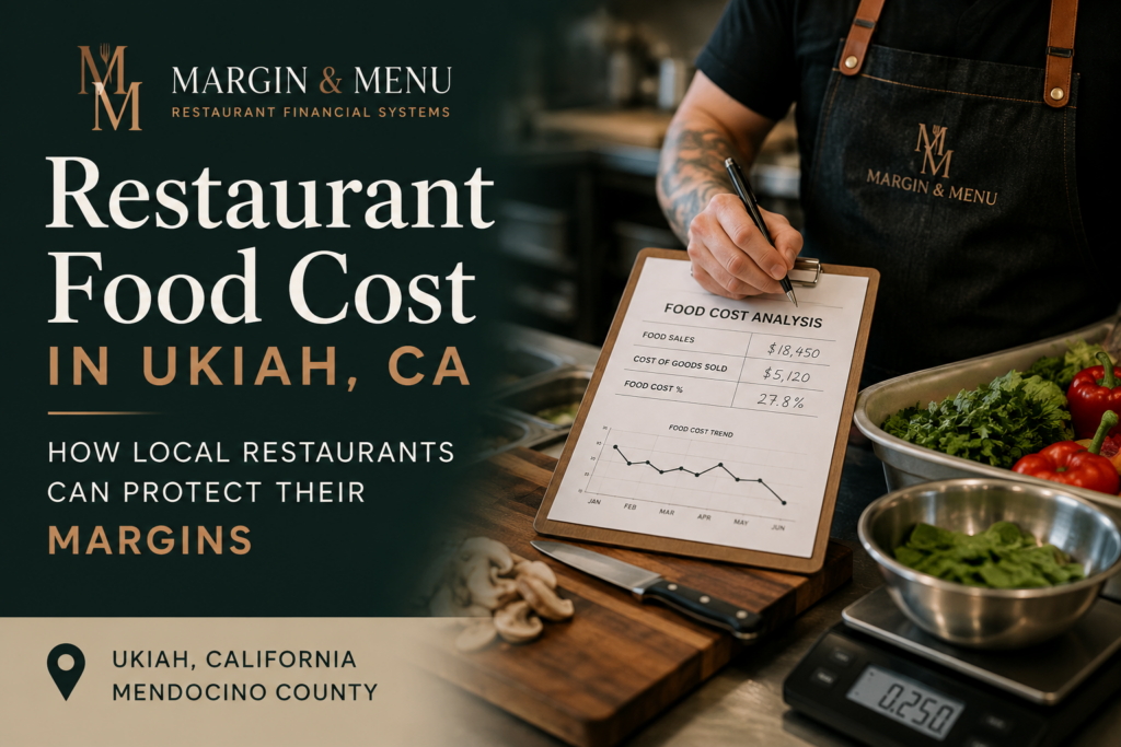 Restaurant food cost analysis in Ukiah CA by Margin & Menu